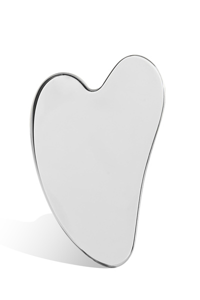 L&Wen أداة غوا شا للوجه، مدلك غوا شا للوجه من الفولاذ المقاوم للصدأ، يقلل الانتفاخ، يريح بشرة الوجه