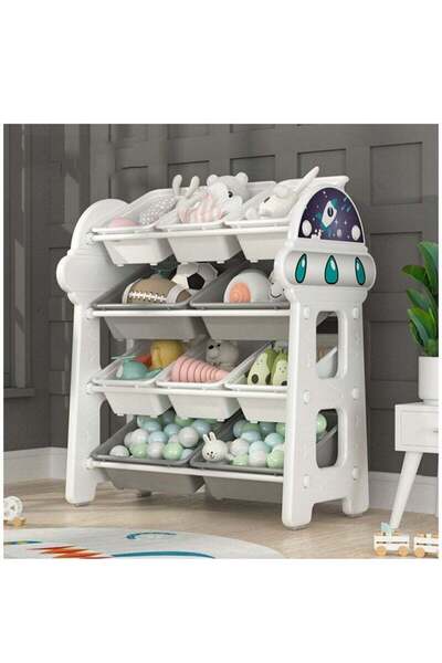 COOYA Toy Storage Rack,Removable Organizer with 10 Plastic Bins,Toy Rack with Bins for Children’s Room