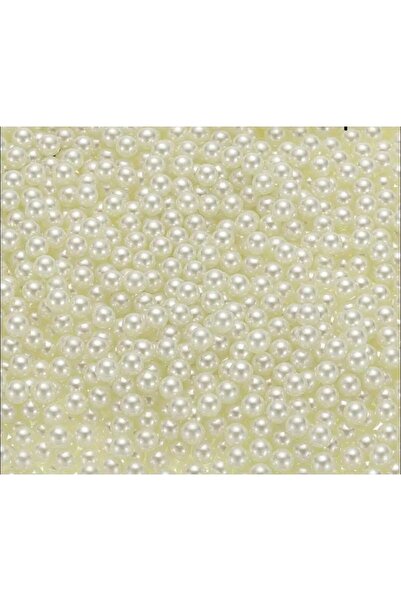 yiğit aksesuar 100 Adet 5 Mm Deliksiz Inci Boncuk Krem plastik Çakma incisi t...