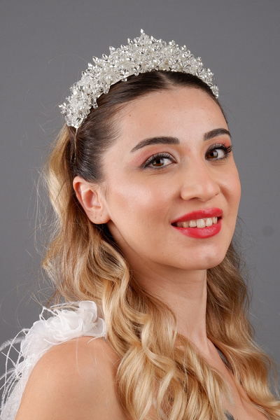 Hayalperest boncuk Coroană de cristal model Julia Yaprak, coroană de mireasă,...