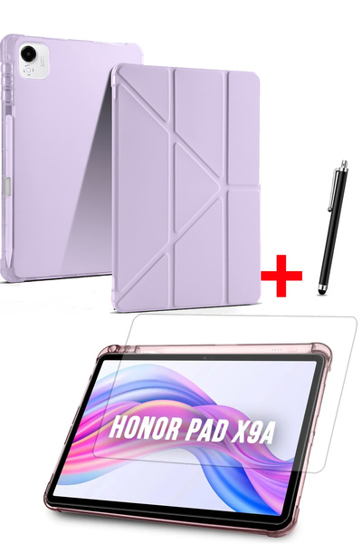 Nezih Case Honor Pad X9A Uyumlu Trifolding Kalem Bölmeli Silikon Kılıf Ekran ...