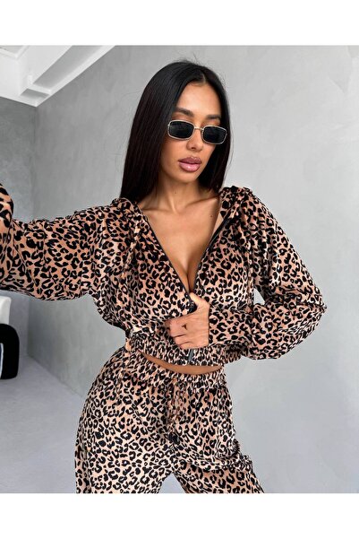 TAYT VEGAS LEOPARDÍ SAMETOVÝ DVOJČÁSTNÝ OBLEK