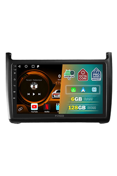 MaxTech Navigatie Volkswagen POLO 2011-2017 dedicata, 6 GB Ram 128 GB Rom OctaCore, Carplay & Android auto