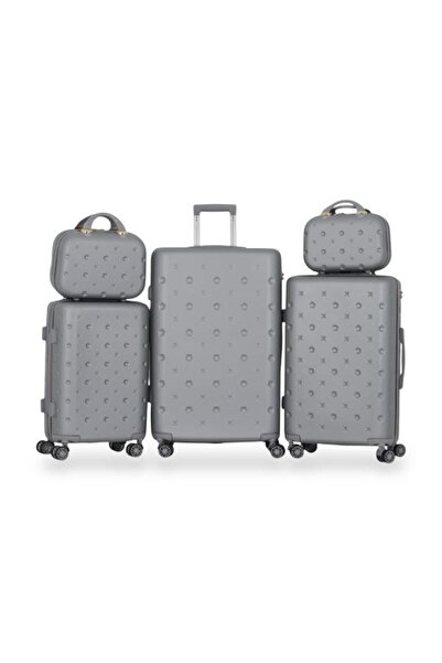 Red Sea طقم شنط سفر دبش عرائس - مكون من 5 قطع يشمل 3 شنط تروللي وشنطتين للمكياج -بكفرات مرنة - 360 درجه