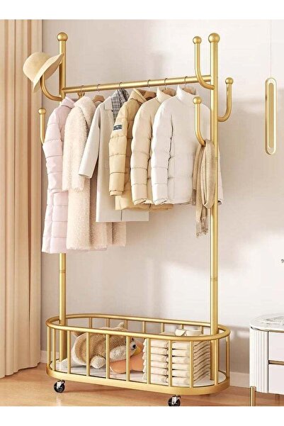 COOYA Coat Rack,Home Removable Multifunctional Coat Rack Floor Standing Home,With Wheels Laundry Basket