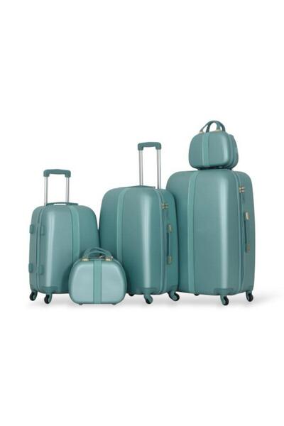 Red Sea Bridal Travel Bag Set - 5 Pieces Includes 3 Trolley Bags and 2 Makeup Bags - with Flexible Covers - 360 Degrees