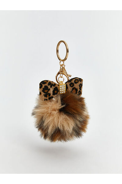 LC Waikiki Sparkling Choices from Shining Store |   Leopard Detailed Pompom Charm Keychain