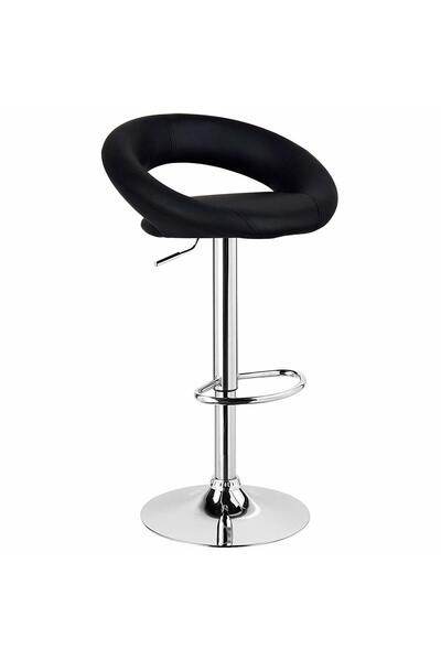 AWF AL WADI FURNITURE Comfi Spacious Round Soft Cushion Adjustable Height Swivel Bar stool Bar chair kitchen chair Black