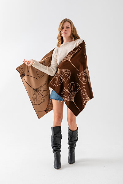 VEGA MODA شال كتف بنقشة أوراق الشجر، شال كتف أنيق ومريح مناسب للاستخدام في ات...