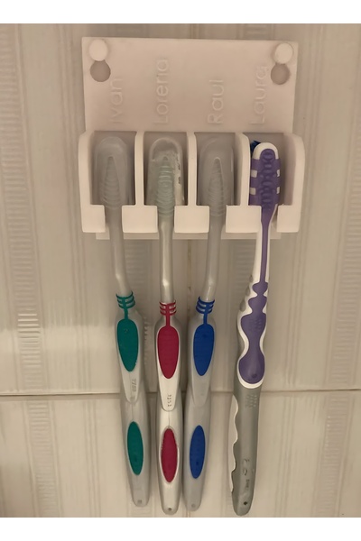 GreenWay3D حامل فرشاة الأسنان المثبت على الحائط للحمام مكون من 4 قطع، منظم صح...