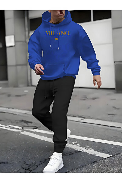 Lider Leather Σετ 2 τεμαχίων Unisex με στάμπα και κουκούλα – Φούτερ & Παντελό...