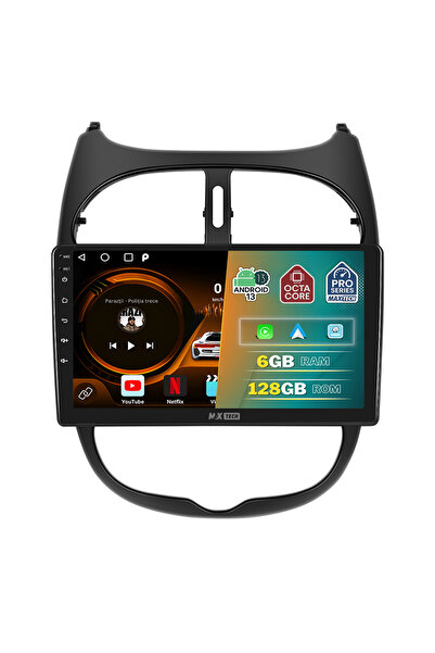 MaxTech Navigatie Peugeot 206 1998-2012 dedicata, 6 GB Ram 128 GB Rom OctaCor...