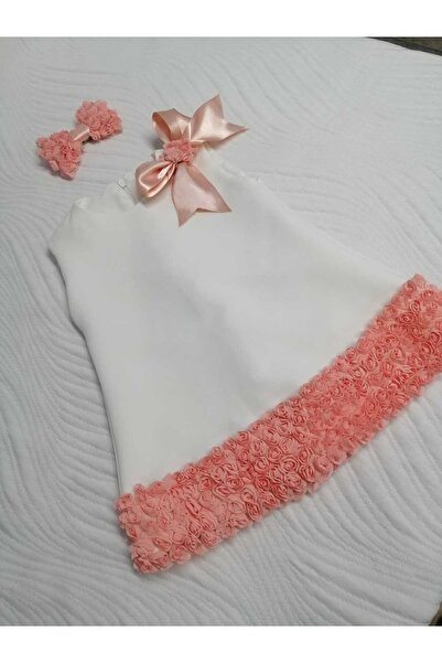 Minik Terzi Mini güllü fiyonklu elbise