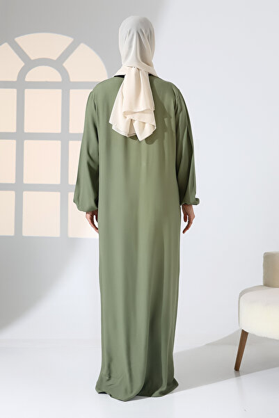 ÖNE BUTİK ΓΥΝΑΙΚΕΙΟ ΦΟΡΕΜΑ ΠΡΟΣΚΥΝΗΣΗΣ BELMANDO ΜΕ ΥΦΑΣΜΑ ΜΕ ΕΛΑΣΤΙΚΟ ΜΑΝΙΚΙΑ ΚΑΙ ΤΣΕΠΕΣ ΜΕ ΦΕΡΜΟΥΑΡ LİKAPA