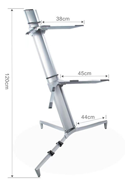 StrikingPower World Voiceover Giant Profesyonel Spider Org Klavye Standı - Gri Robot Org Sehpası Çift Katlı Çanta Hediyeli