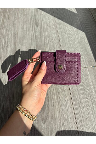 yako Sare Keychain Detailed Zippered Women's Mini Card Holder