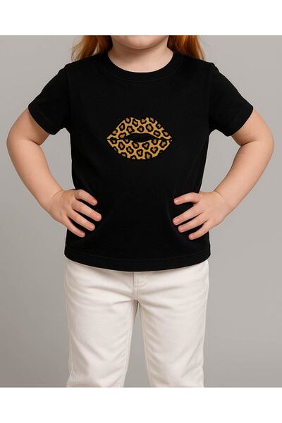 TREND YANKI Unisex Children's T-Shirt (Leopard Lip)