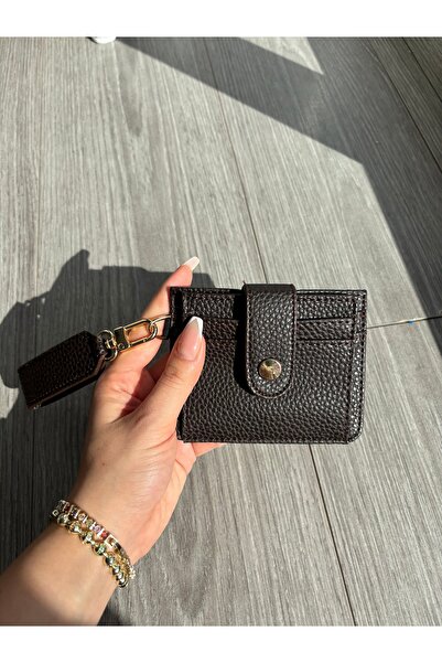 yako Sare Keychain Detailed Zippered Women's Mini Card Holder