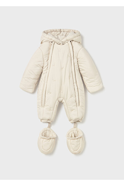 MAYORAL 6-18 Ay Bebek Su Geçirmez Kışlık Astronot Tulum (Kapüşonlu & Patikli) - BEJ