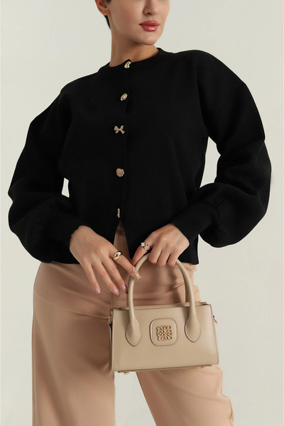 Esma Style Kadın Gold Düğme Kadın Triko Ceket Hırka