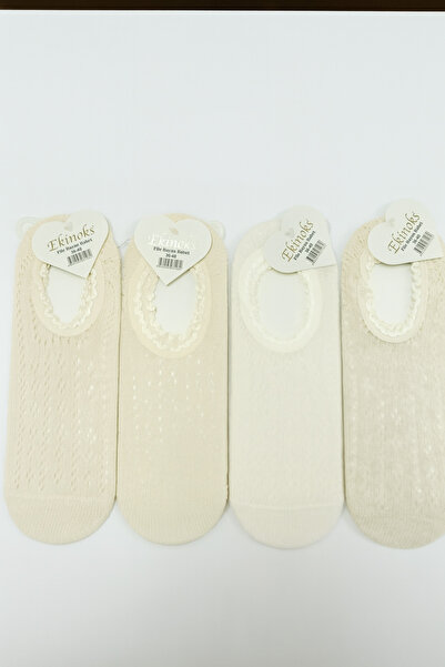 Ekinoks kadın dantelli file babet şıklığın zarif dokunuşu 4,LÜ krem paket