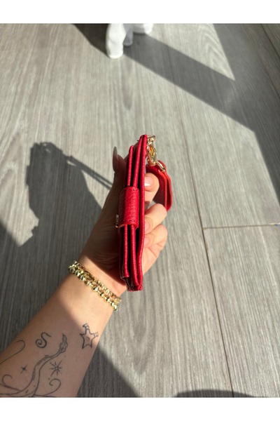 yako Sare Keychain Detailed Zippered Women's Mini Card Holder