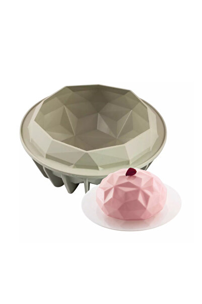 PASTRY PLANET قالب سيليكون دائري لصنع الموس والمعجنات بنمط الماس (جيمما)