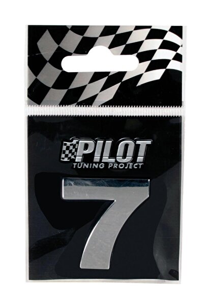 Lampa Cifră 7 tridimensională autoadezivă cromată LAM07894, Type 3, înălțime 28 mm