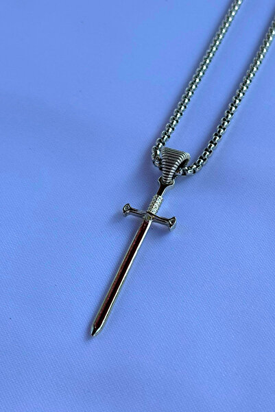 Begondio Kılıç El İşçiliği Paslanmaz Çelik Zincir Erkek Kolye