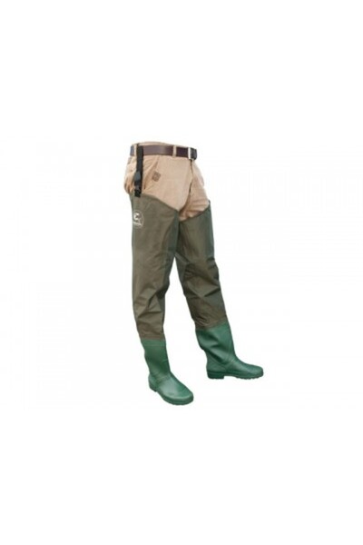 Baracuda nylon/PVC hip boots, green color 42 EU
