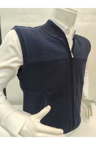 COLORBAR Güncüoğlu Steel Knitted Zippered Men's Knitted Vest