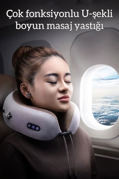 auhma Şarjlı Masajlı Boyun Yastığı | Isıtmalı, Titreşimli, Taşınabilir USB-C ...