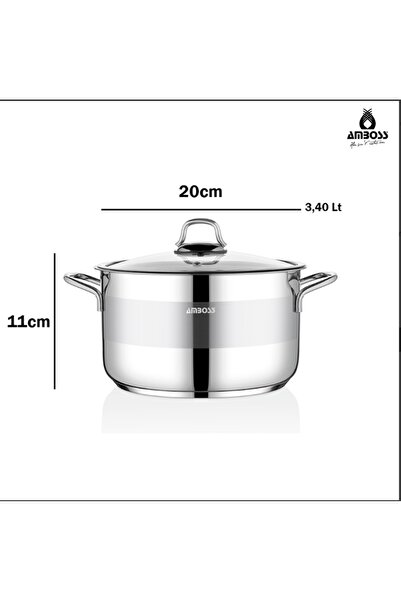 Amboss High-quality stainless steel pot - 20 cm / 3.4 liter capacity