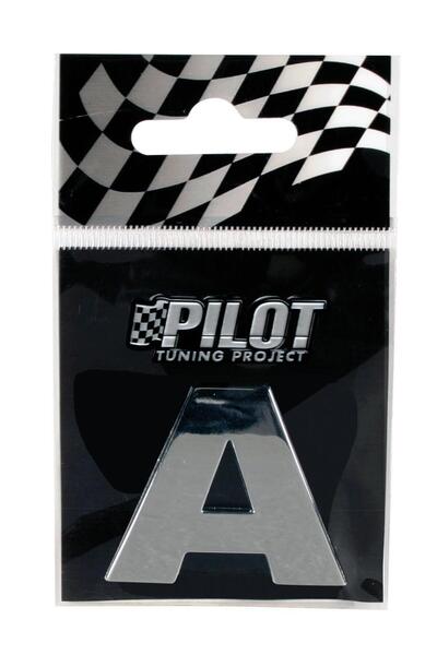 Lampa Ornament autoadeziv cromat tridimensional LAM07861, litera "A", înălțime 28 mm, Type 3