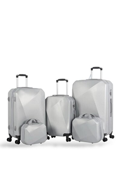 Red Sea Travel bag set - 5 pieces, including 3 trolley bags and 2 makeup bags - with flexible covers - and a fixed digital lock