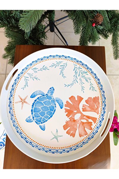 Madame Coco Turtle Yuvarlak Tepsi