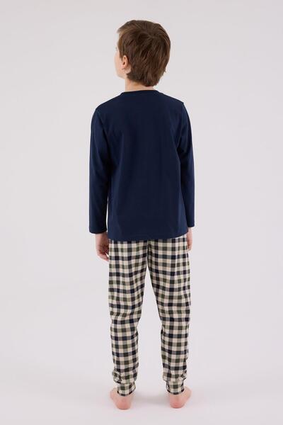 Arnetta Baba Oğul Kareli Lacivert Pijama Takım Kombin, Erkek ve Çocuk Pijamalar Ayrı Ayrı Fiyatlandırılır