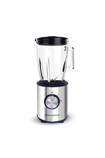 Muller Kitchen Countertop Blender, 600W, 1.5 Liters Glass Jar, 2-Speeds Control with Pulse, Inox