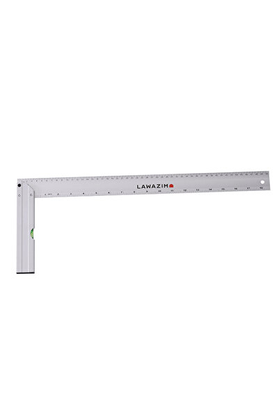 Lawazim Aluminium L Shape Angle Ruler 50cm with Bubble Level - Measuring and Marking Tool