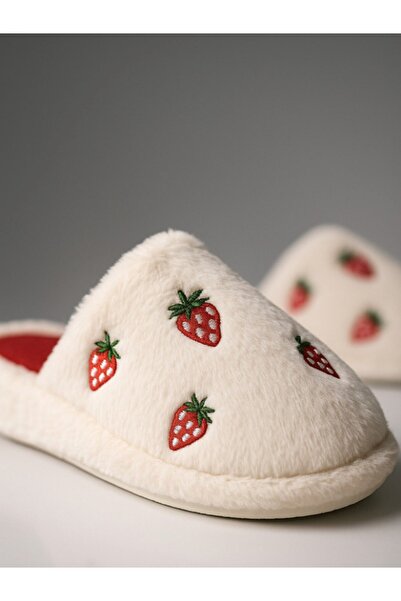 AlbiShoes Пофукливі домашні капці з вишивкою у вигляді полуниці Капці для весільного набору Нековзна підошва Легка м'яка підошва