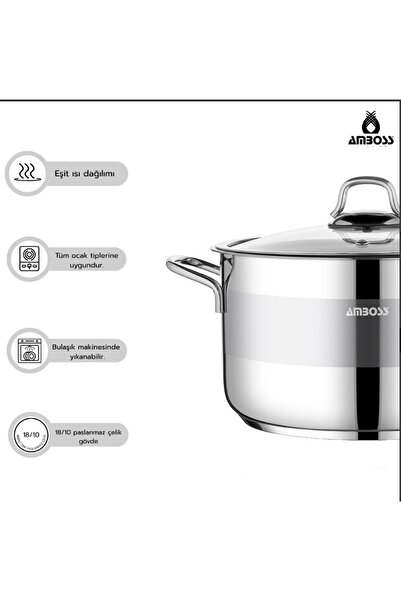 Amboss High-quality stainless steel pot - 24 cm / 6.3 liter capacity
