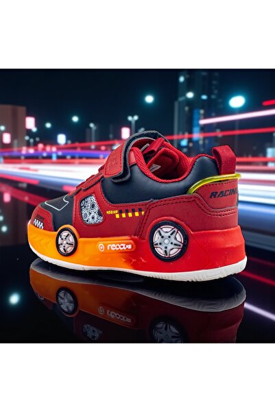 JOJO KIDS Boy's velcro closure leather sneaker with car design, school sneaker