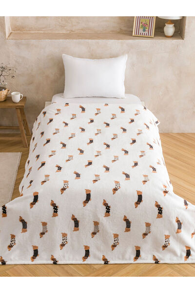 LC Waikiki Sparkling Choices from Shining Store |   Single Plush Blanket with Dog Figure