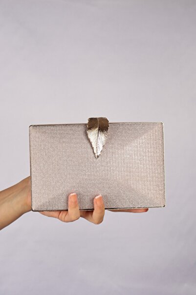 weem bag Elysara Eb0713 |   Pearl Shiny Leaf Curl Evening Dress Bag