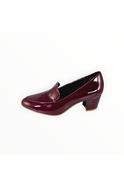 JustFab Women's Court Shoes with Low Heel Just Fab Leather Burgundy Size 37 EU