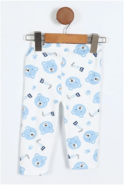 BEBENAZ pamuklu ayıcık desenli raporlu bebe çocuk pijama takımı