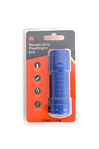 Lawazim Rough Grip Flashlight - Compact LED Torch with Long Battery Life and Water Resistance