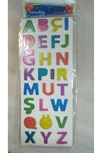 BADE TOYS Sparkly STICKERS Harfler RakamlarTemalı Kabartma Stıcker 2 Kartela