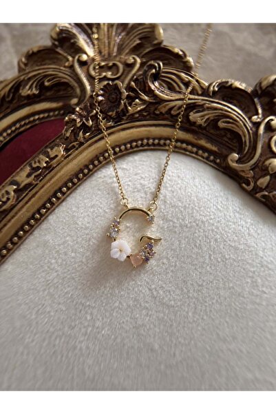 H&B Design Çelik Çiçekli G Harfli Kolye