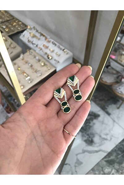 the ASEL İNCİ أقراط من الحجر الأخضر من سلسلة VIP